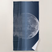 Serviette de plage de 70 x 35 cm avec l'image "Moo (Devant)