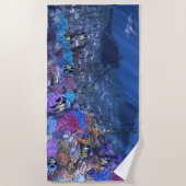 Serviette de plage de 70 x 35 po avec image "Water (Devant)