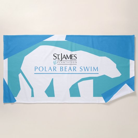 serviette de plage de bain d'ours blanc (Devant)