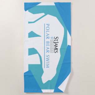 serviette de plage de bain d'ours blanc