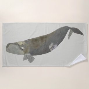 Serviette de plage de baleine noire en voie de dis