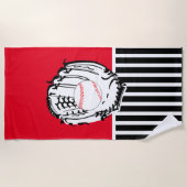 Serviette de plage de baseball Glove (Devant)