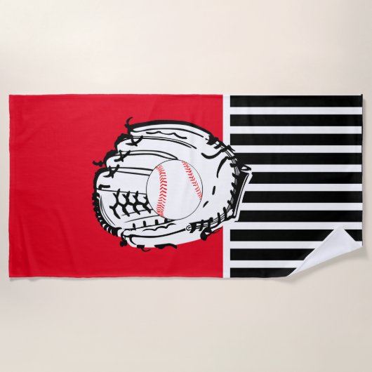 Serviette de plage de baseball Glove (Devant)