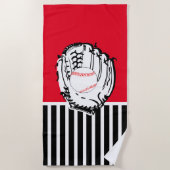 Serviette de plage de baseball Glove (Devant)
