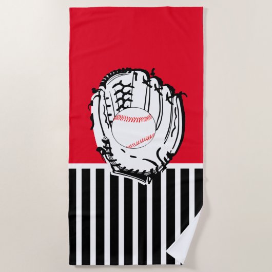 Serviette de plage de baseball Glove (Devant)