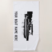 Serviette de plage de bateau Pontoon personnalisée (Devant)