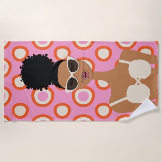 Serviette de plage de Bikini blanc (Devant)