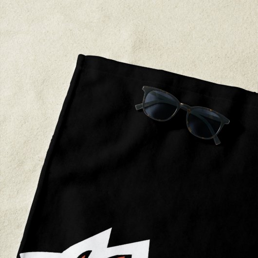 Serviette de plage de chat cool (En situation)