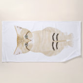 Serviette de plage de chat de sable (Devant)