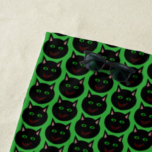 Serviette de plage de chats noirs d'Halloween