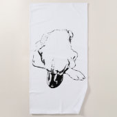 Serviette de plage de chien de repos de l'âme (Devant)