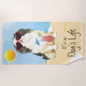 Serviette de plage de Chin japonais (Devant)