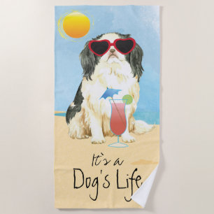 Serviette de plage de Chin japonais