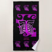 Serviette de plage de conception de papillon (Devant)