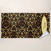 Serviette De Plage de couleur jaune et brun (Devant)