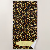 Serviette De Plage de couleur jaune et brun (Devant)