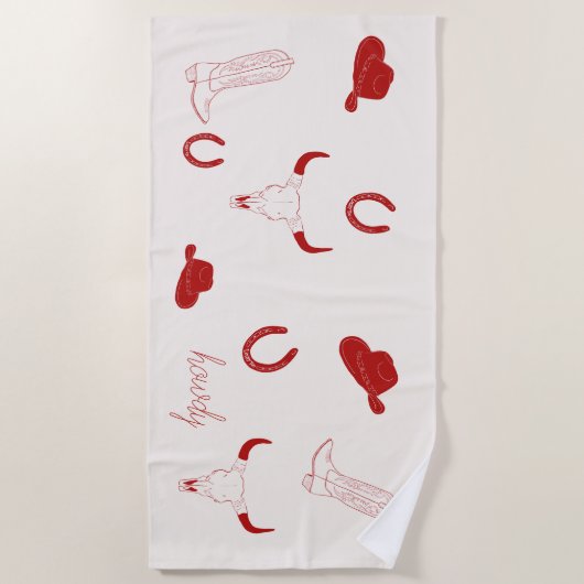 Serviette de plage de cowgirl côtière (Devant)