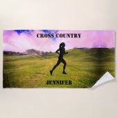 Serviette de plage de cross-country Running (Devant)