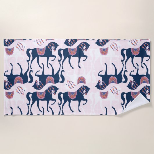 Serviette de plage de Cute Horse (Devant)