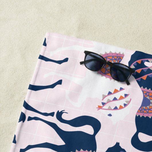 Serviette de plage de Cute Horse (En situation)