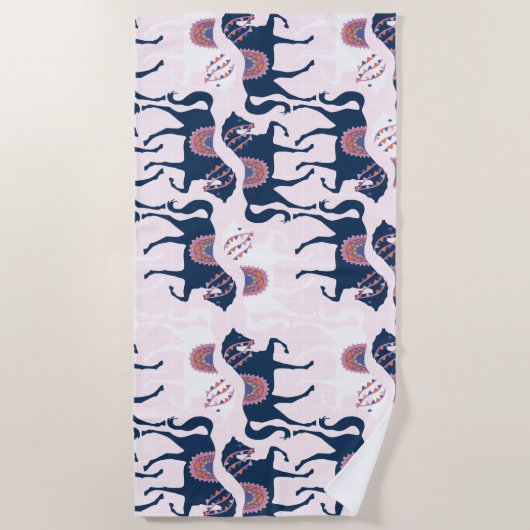 Serviette de plage de Cute Horse (Devant)