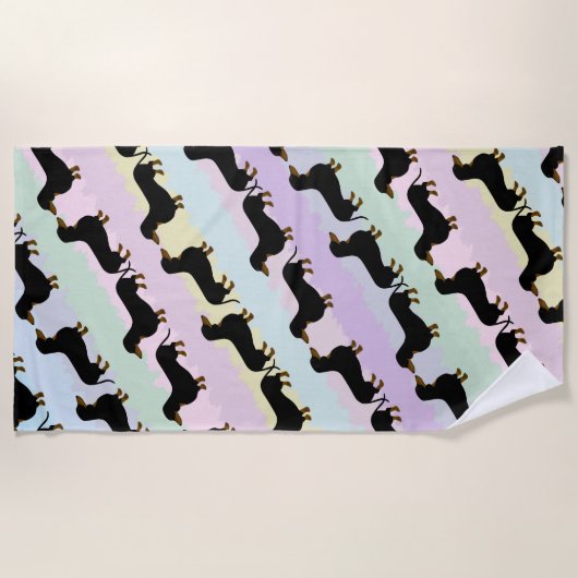 Serviette de plage de Dachshund (Devant)