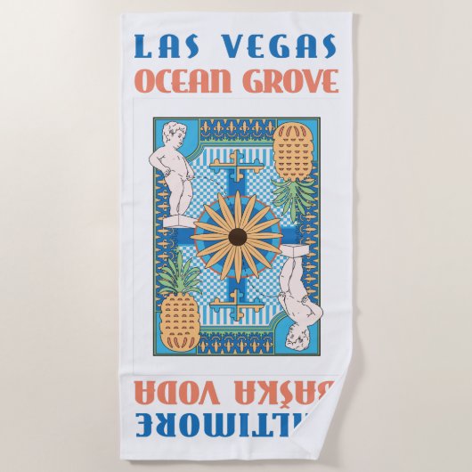 Serviette de plage de Degen - Carte bleue (Devant)