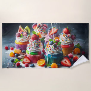 Serviette De Plage De délicieux petits gâteaux