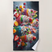 Serviette De Plage De délicieux petits gâteaux (Devant)