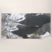 Serviette de plage de deux mignons pingouins (Devant)