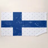 Serviette de plage de drapeau de la Finlande (Devant)