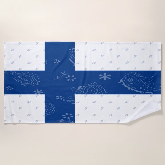 Serviette de plage de drapeau de la Finlande (Devant)
