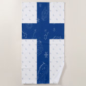 Serviette de plage de drapeau de la Finlande (Devant)