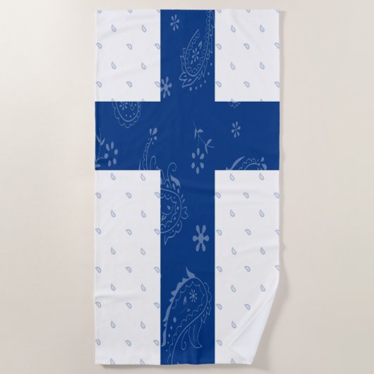 Serviette de plage de drapeau de la Finlande (Devant)