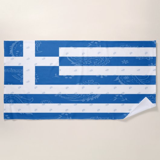 Serviette de plage de drapeau de la Grèce (Devant)