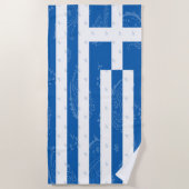 Serviette de plage de drapeau de la Grèce (Devant)