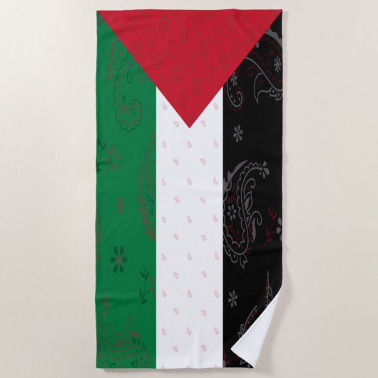 Serviette de plage de drapeau de la Palestine (Devant)