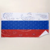 Serviette de plage de drapeau de la Russie (Devant)