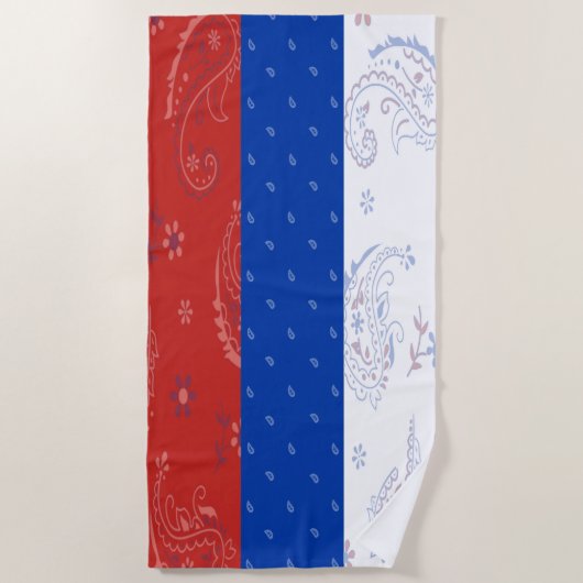 Serviette de plage de drapeau de la Russie (Devant)