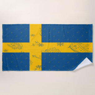 Serviette de plage de drapeau de la Suède