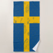 Serviette de plage de drapeau de la Suède (Devant)