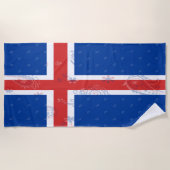 Serviette de plage de drapeau de l'Islande (Devant)
