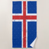 Serviette de plage de drapeau de l'Islande (Devant)