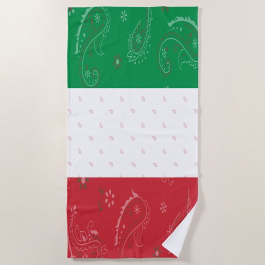 Serviette de plage de drapeau de l'Italie (Devant)