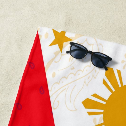 Serviette de plage de drapeau de Philippines (En situation)