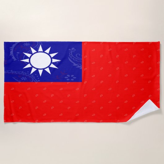 Serviette de plage de drapeau de Taïwan (Devant)