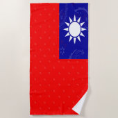 Serviette de plage de drapeau de Taïwan (Devant)