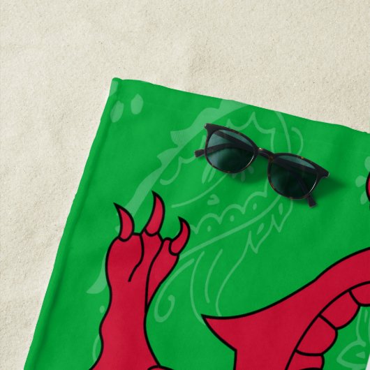 Serviette de plage de drapeau du Pays de Galles (En situation)