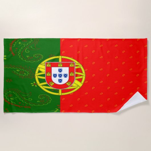 Serviette de plage de drapeau du Portugal (Devant)