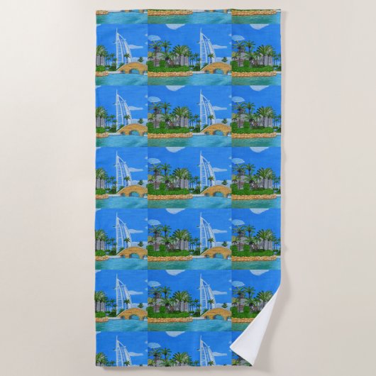 Serviette de plage de Dubaï (Devant)
